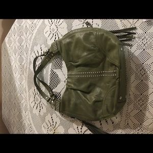 B. Makowsky olive leather shoulder bag